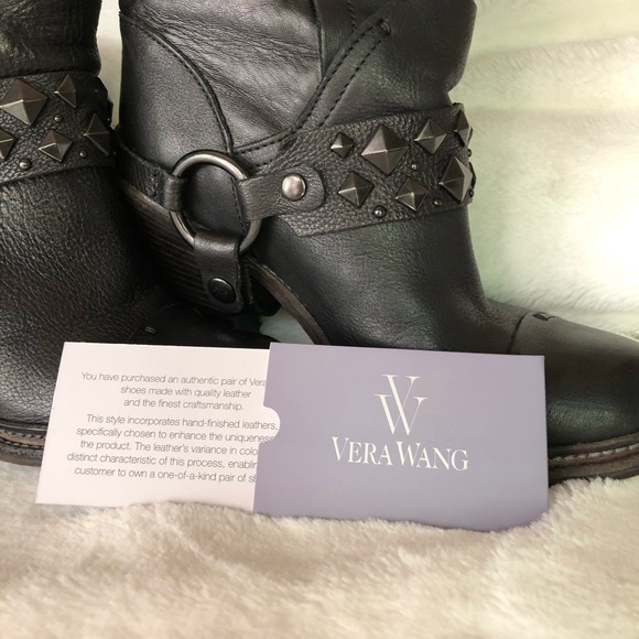 Vera Wang black stud details long boots - Picture 2 of 8